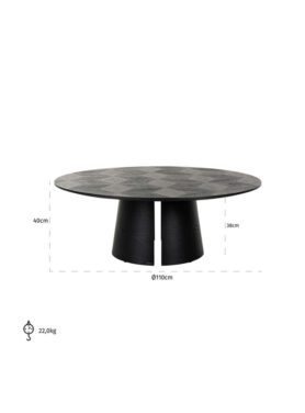 Richmond Salontafel Blax 110Ø (black) Afmetingen