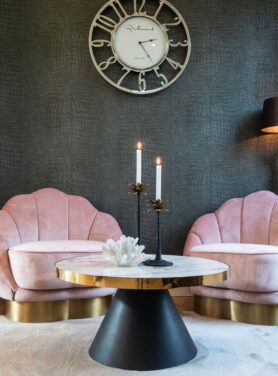 Richmond ronde marmeren Salontafel Odin goud zwart