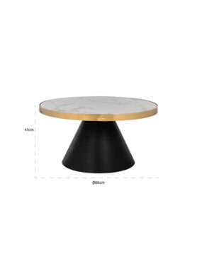 Richmond Salontafel Odin 80Ø (gold) Afmetingen