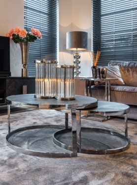 Salontafel houten Blackbone Silver Set Van 2 (black Rustic)