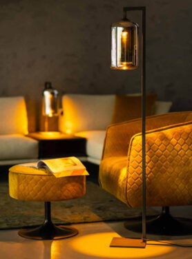 Vloerlamp Zwart Smoked Glas