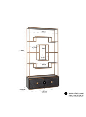 wandkast richmond interiors zwart goud