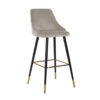 Barstoel Beige Velvet Gecapitonneerd