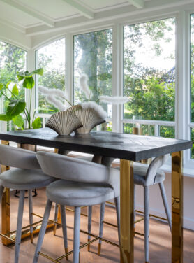 Bartafel Blackbone Goud Onderstel Met Visgraat Blad