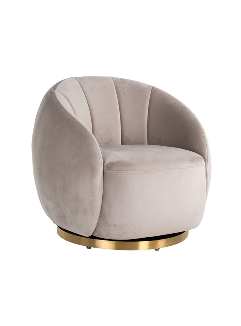 Boom Trouwens Bruidegom Richmond Draaifauteuil Jago Velvet met Goud - Pure Wood