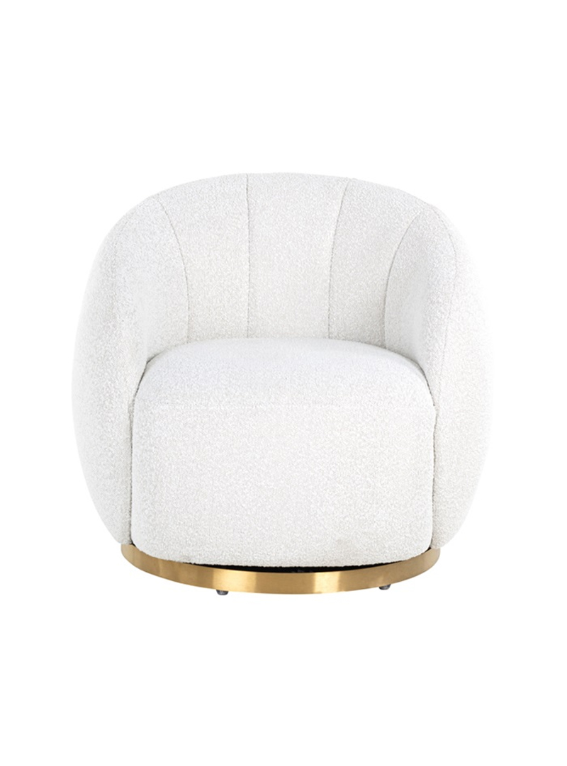 straffen Geestelijk Stevig Richmond Draaifauteuil Jago Wit Bouclé met Goud - Pure Wood