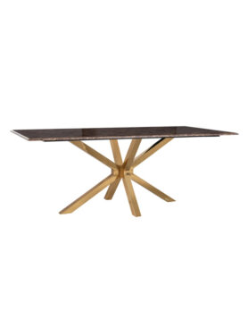 Bruin Marmeren Blad Eettafel