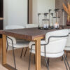 Houten Eettafel Met Goud Onderstel