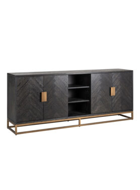 Houten Visgraat Dressoir Met Goud