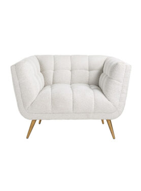 Richmond Fauteuil Wit Met Gouden Poten