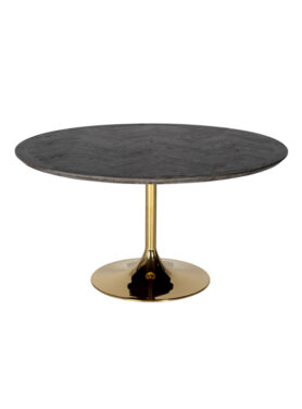 Richmond Ronde Eettafel Zwart Hout Visgraat