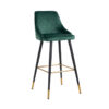 Velvet Groene Barstoel Met Gouden Pootjes