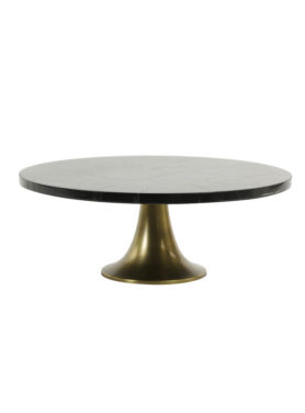 Schaal op gouden voet zwart agaat