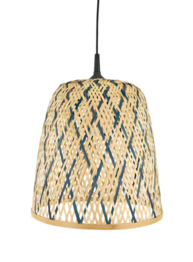 hanglamp rotan naturel zwart patroon