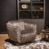 Fauteuil Cindy stof malawi leder zebra print velvet