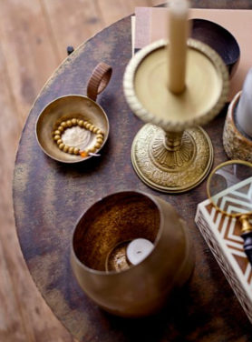 Filia theelicht brons bol