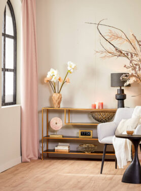 Gouden Sidetable Met Zwarte Planken