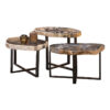 Houten salontafels versteend