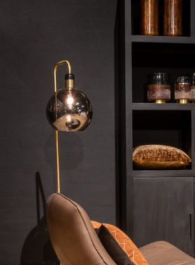 Vloerlamp Julius marmer glas rond