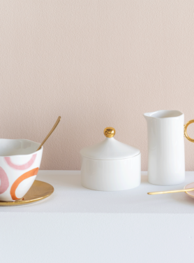 Suikerpot wit met gouden detail