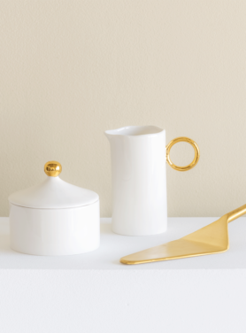 Suikerpot goud met wit