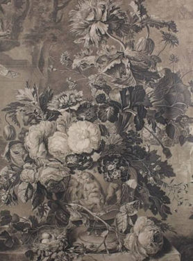 Wandkleed bloemen boeket