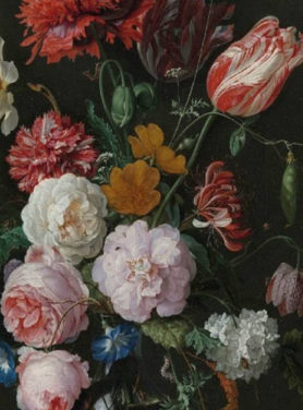 Wandkleed bloemen 170 x 140 velvet