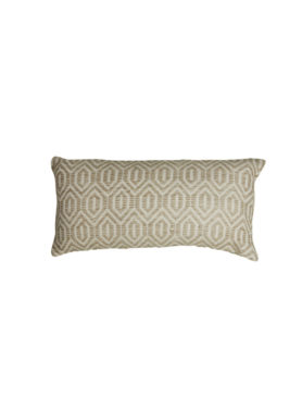Lang sierkussen creme met beige print
