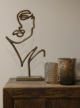 Ornament Face Brons Lang Sfeer