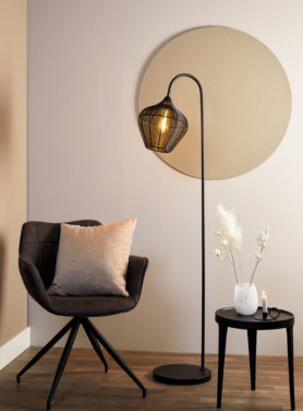 Alvaro vloerlamp metaal zwart patroon