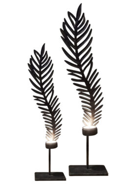 Bladeren Zwart Windlicht