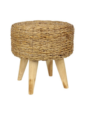 Bijzettafel Bananenblad rond hout