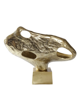 Ornament Op Voet gouden steen met gaten
