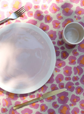 roze panterprint oranje plaid