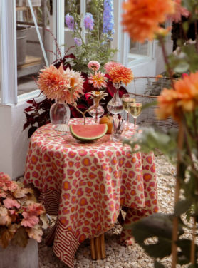 plaid print panter roze oranje