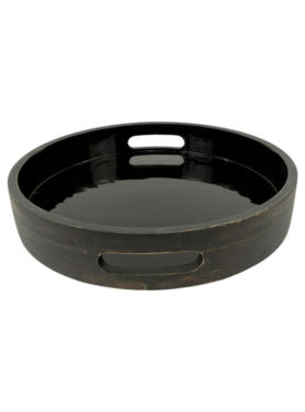 ronde serveertray zwart