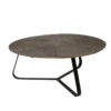 Kae ronde salontafel aluminium met zwarte poot