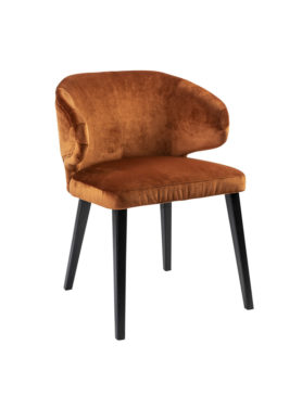 Eetkamerstoel velvet met zwarte poten