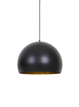 Hanglamp bolvormig mat zwart goud