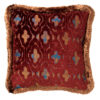 Sierkussen Bordeaux Rood met gouden franjes