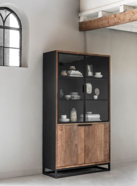 Dtp Home Cosmo Vitrinekast Gerecycled teakhout metaal industrieel