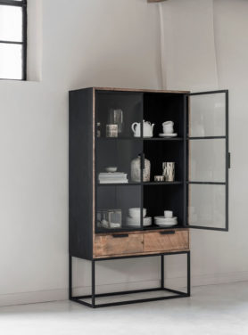 Dtp Home Cosmo Vitrinekast No.1 Gerecycled teakhout metaal