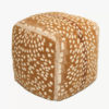 vierkant poef hertprint bruin