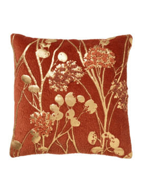 Sierkussen Brique met gouden bloemen