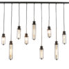 Hanglamp glas zwart metaal industrieel