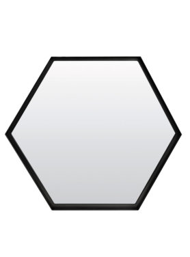 Spiegel Hexagon zwart
