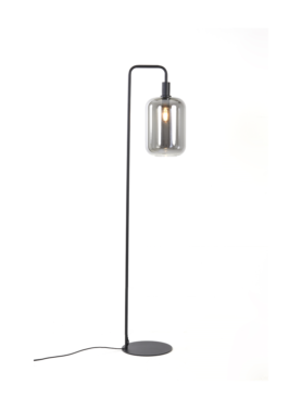 vloerlamp glas smoke zwarte poot