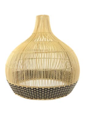 Hanglamp Rotan Naturel Met Zwarte Rand