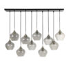 Hanglamp met 10 lichtbronnen glas