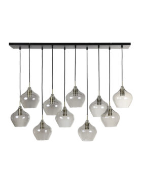 Hanglamp met 10 lichtbronnen glas